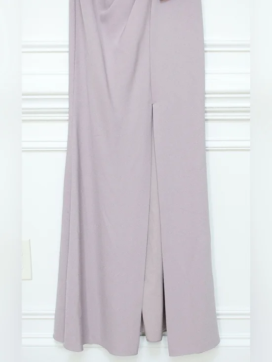 Gia Franco Mauve Purple Embellished Bow Floor Length Trumpet Evening Gown Size 4 - Picture 7 of 13